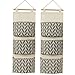 Amlrt 2 Packs Hanging Storage Bag 3 Pocket Linen Cotton Fabric Wall Door Closet Hanging Storage Bag