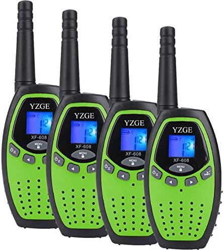 Walkie Talkies for Kids YZGE Two Way Radios Long Range 3km-5km Handheld Walkie Talky 22 Channel Walkie Talkies for Kids Toys for Boys Girls Outdoor(Green,4 Pack)