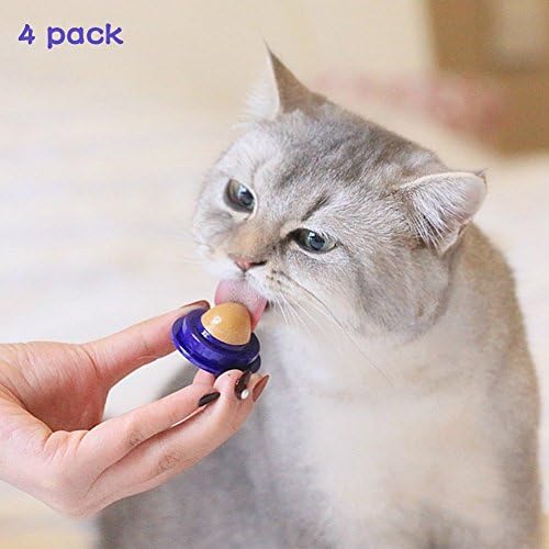 Wamsheep Cat Treats Sugar Ball, 4 Pack Cat Snacks Licking Sugar, Solid Nutrition Gel Energy Ball Toy for Cats,A Variety of Trace Elements Ready to Replenish Energy