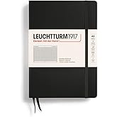 LEUCHTTURM1917 - Notebook Hardcover Medium A5-251 Numbered Pages for Writing and Journaling (Black, Squared)