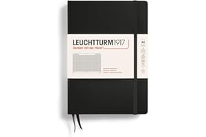 LEUCHTTURM1917 - Notebook Hardcover Medium A5-251 Numbered Pages for Writing and Journaling (Black, Squared)