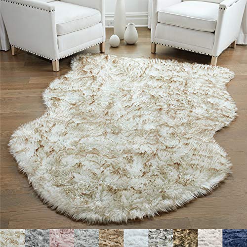 GORILLA GRIP Original Premium Faux Sheepskin Fur Area Rug, 3x5, Softest, Luxurious Shag Carpet