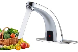 SANPYL Automatic Infrared Sensor Faucet, Zinc Alloy Intelligent Sensor Touchless Faucet Hands Kitchen Bathroom Sink Faucet Cold Water Tap with Control Box