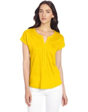 Women's April Pleated Placket Top