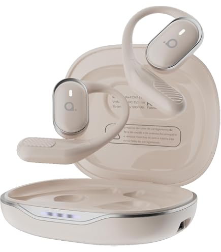 Translator Earbuds ベージュ フック型 Ai Language Translation Earbuds, Tradutor Earbuds em Tempo Real