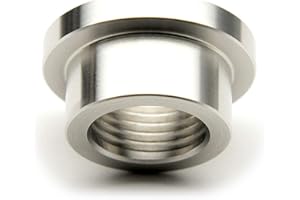 ADAPTORMOUNT 3/8" NPT Stainless Steel 304 Female Threaded Stepped Weld Bung Mounting Fitting (OD 7/8") with Top Head (OD 1.1")