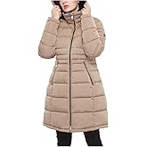 Rokka&Rolla Women's Maxi Winter Coat Long Puffer Jacket with Faux Fur Lined Hood