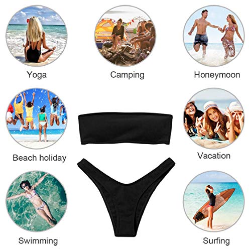 UMIPUBO-Bikini-Set-Donna-in-Tinta-Unita-Costumi-da-Mare-Due-Pezzi-Spiaggia-Costumi-da-Bagno-Vita-Bassa-Bikini-Senza-Spalline-Push-Up-Beachwear-Swimwear