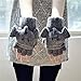 YAN & LEI Elephant Knitted Gloves for Women, One Size, Gray