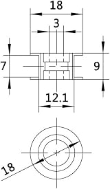 WINSINN GT2 Idler Pulley 20 Toothless 3mm Bore 6mm Width Aluminum 5pcs 3D view 2