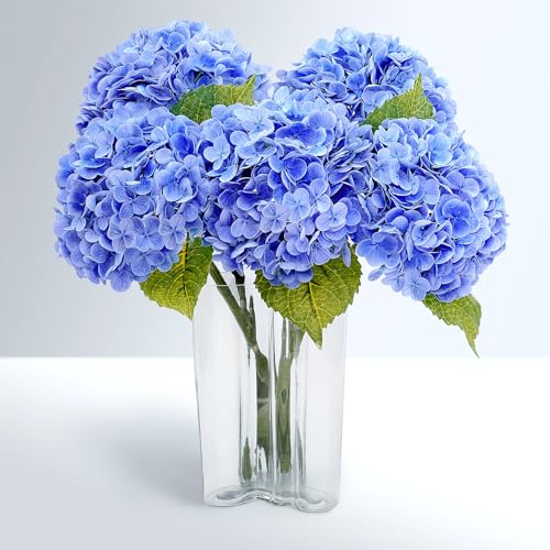 Waipfaru Dark Blue Real Touch Artificial Hydrangea Flowers