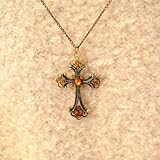 niceEshop(TM)Classic Vintage Champagne Cross Pendant With Chain