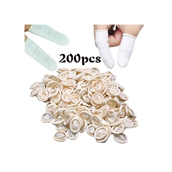 Disposable Latex Finger Cots,Yookat Anti-Static Rubber Fingertips Nitrile Protective Finger Gloves for Electronic Repair…