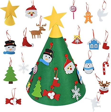 Amazon Co Jp Dengいっぱい クリスマスツリー 新年のギフト子供の子供のおもちゃのためのオーナメントホームクリスマス の飾りをぶら下げdiyフェルトのクリスマスツリー人工木の壁 クリスマス 飾り Color S05 ホーム キッチン