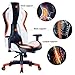 HEALGEN Back Massage Gaming Chair with Footrest,PC Computer Video Game Racing Gamer Chair High Back Reclining Executive Ergonomic Desk Office Chair with Headrest Lumbar Support Cushion (Orange)