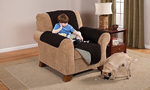 Elegante Luxurious Reversible RECLINER Furniture Dog Protector, Black / Grey