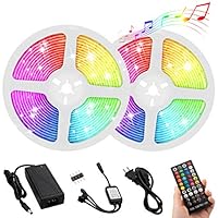 Light Strips for Bedroom, RGB Led Strip 10m/32.8ft Tape Color Changing Strip Light, 300 LEDs Smd5050 Waterproof Music Sync Colorful Lights with 40 Key Remote for Walls Home Tv Party