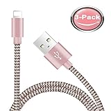 Ambet iPhone Lightning Cable to USB Cable- 3PCS 5 Feet (1.5 Meters) Rose Gold Cord -Sync apple iOS iPhone Charging Charger Cable for iPhone 7/SE/6s/6/ 5/5c/5s/Plus, iPad, iPod