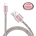 Ambet iPhone Lightning Cable to USB Cable- 3PCS 5 Feet (1.5 Meters) Rose Gold Cord -Sync apple iOS iPhone Charging Charger Cable for iPhone 7/SE/6s/6/ 5/5c/5s/Plus, iPad, iPod