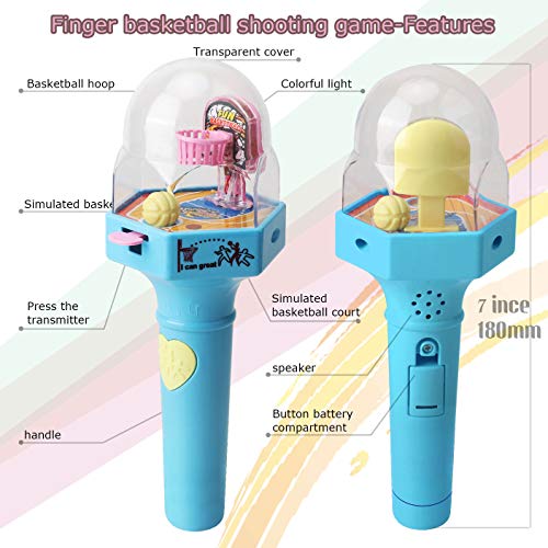 YLYYCC Kids toys-Finger basketball shooting game- music stick will make a cheering sound - illuminate colorful glow-Mini Handheld Desktop Table Basketball Game Toys-for Age 1 2 3 4 5 6 7 8 9 10 (Blue)