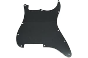 KAISH 11 Hole Strat Blank Pickguard ST Blank Scratch Plate No Pickup Holes fits USA/Mexican Fender Black 3 Ply