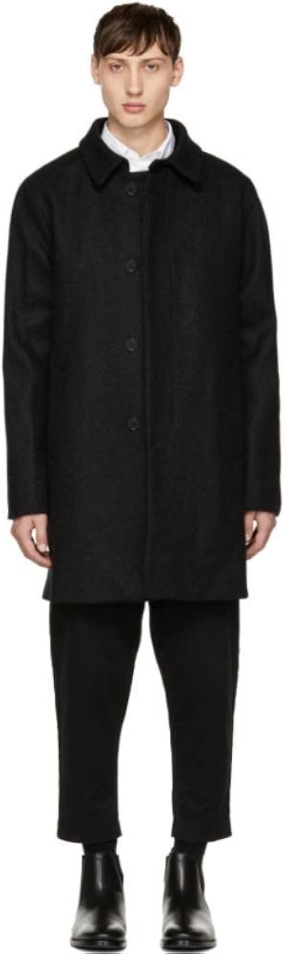 Amazon メゾン キツネ Maison Kitsune メンズ アウター コート Grey Classic Wool Coat 並行輸入品 コート ジャケット 通販