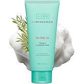 BRING GREEN Tea Tree Cica Trouble Cleansing Foam | Mild Cleanser for Exfoliation, Removes Blackheads, Whiteheads, Facial Residue, for Trouble, Irritated, Sensitive Skin (10.1 Fl. Oz., 300ml)