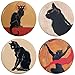 Buttonsmith Steinlen Black Cats Magnet Set - Set of 4 1.25