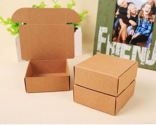 Ranggrgt 100Pcs Kraft Gift Packaging Cardboard Paper Box,Small Natural Handmade Soap Kraft Craft Box,Kraft Carton Paper Box 169x87x11mm