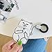Joyleop(White Finger Cat) Compatible with Airpods 1/2 Case Cover,3D Cute Cartoon Animal Funny Fun Cool Kawaii Fashion,Soft Silicone Airpod Character Skin Ring Girls Boys Teens,Case for Air pods 1&2
