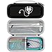 Protective & Portable Case Fits for 3M Littmann Classic III Monitoring Stethoscope, Accessories Holder for Reflex Hammer, Pen Light & Other Supplies, Bag for Nurse, Doctor - Black&Carton