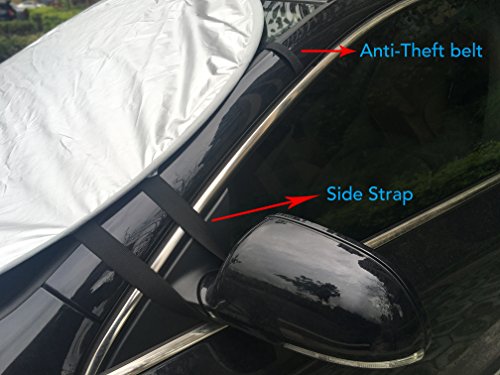 LykusSource Car Windshield Cover, Snow Cover, Sun Shades, Protect Against Snow, Ice, Frost, Fallen Leaves and Others, Quick Setup and Fold within 5 Seconds, 58 x 43 inch