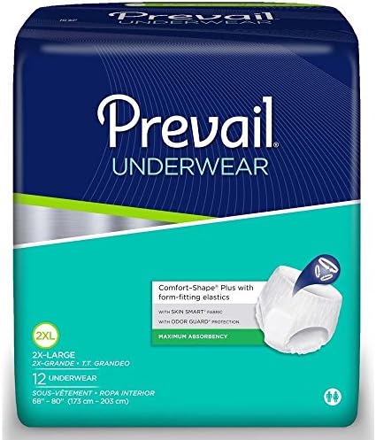 Prevail Most Absorbency Underwear, XX-Massive, Pack of 12