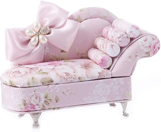 Amazon Greatbeauty 1 6ドール用ソファー ピンク花柄 ジュエリー収納 バービー用 家具 小物 アクセサリー収納 ジェニー リカちゃん ブライス ソファーベッド 家具 おもちゃ