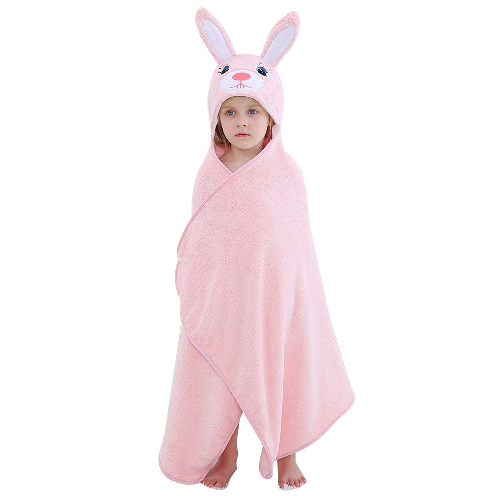 COOKY.D Baby Bath Towels with Hood Ultra Soft Large Animal Baby Blanket for Boy and Girls, Perfect, 120x70cm, 0-7 Years, Rabbit