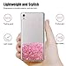 Atump Sony Xperia XA Ultra/Xperia C6 Case with HD Screen Protector, [Love Heart Series] Luxury Girls Liquid Glitter Bling Soft TPU Sparkly Shockproof Protective Cover Shell for Xperia C6 Pink