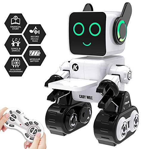 Robot Toy, Remote Control Robot Toy for Kids, Intelligent Programming RC Robot, Suitable for Kids Aged 8 and Over to Sing, Dance, Talk, Transfer Items and Play with Kids as a Gift for Child (White)