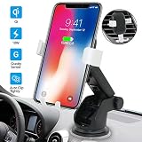 Wireless Charger Car Mount BENEWEAR Phone Holder for Airvent Windshield Dashboard QI Fast Charge Compatible with Samsung Galaxy S10 S9 S8 S7 Edge Note 8 5 + iPhone X Xs Max 8 Plus (2018 Version)