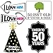 50th Birthday Photo Booth Party Props - 40 Pieces - Funny 50th Birthday Party Supplies, Decorations and Favors