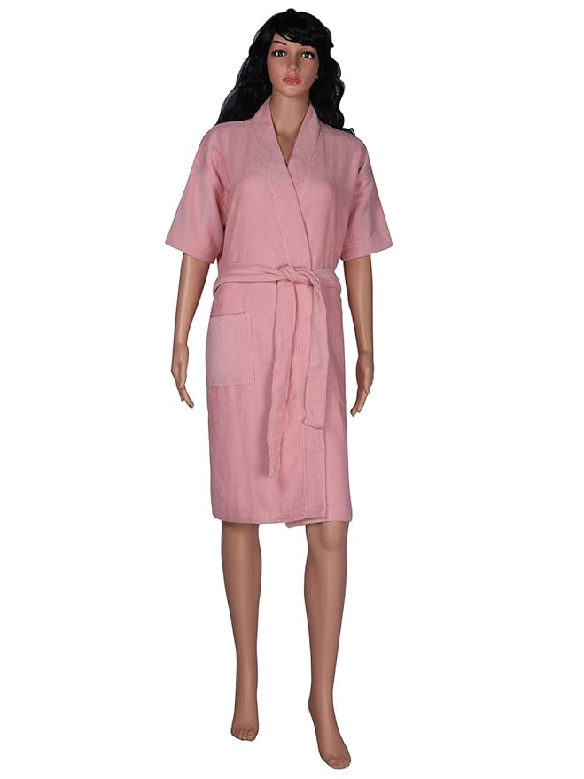 Aspire 100 Combed Cotton Velour Women Bathrobe Made from WOVEN Terry