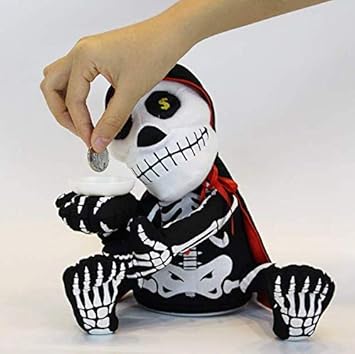 Gwill Halloween Elektrische Vampir Scha Del Weichem Pla Sch Geld Bank Gepolsterte Puppe Kann Singen Und Tanzen Zombie Ma Nze Bank Puppe Pla Sch Scha Del Geist Halloween Party Lustige Spielzeug Amazon De Baby