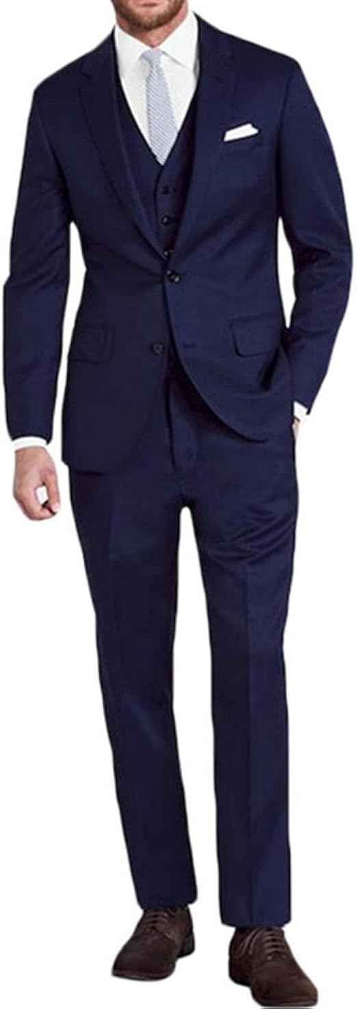 Amazon Co Jp スーツ メンズ 紺色 フォーマル スリーピース 2つボタン 礼服 紳士服 結婚式 カジュアル ビジネス 通気性良い Xl 紺色 服 ファッション小物
