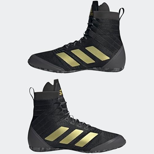 adidas Unisex Speedex 18 Boxing Shoe, Black/Gold Metallic/Carbon
