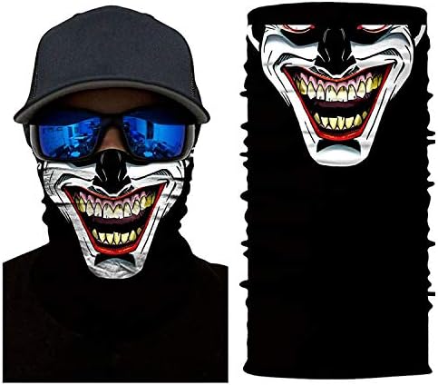 3D Face Shield Skull Mask 2019 Improved Headwear Neck Gaiter Headband Magic Scarf Seamless Bandana for Men Women Running, Fishing, Hiking, Motorcycle