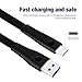 Type C Cable, USB 3.0 A to USB C Charger Data Flat Cable (2-PACK 6.6ft), Built-in Magnet to Absorb Table, for Samsung Galaxy Note 8 S8 Plus Google Pixel LG G6 V20 Nintendo Switch New Macbook (Black)