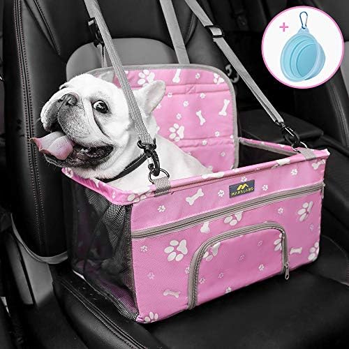 MARSLABO Small Dog Car Seat, Dog Car Booster Seat with Metal Frame