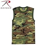 Rothco Muscle Shirt/Woodland Camo, Large