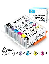 Smart Ink - Cartucho de tinta compatible para Canon PGI-280XXL CLI-281XXL PGI 280 CLI 281 (PGBK & BK C M Y PB 6 Pack Combo) para Pixma TS8120 TS9120 TS8220