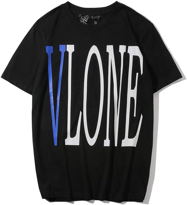 Vlone Tide Big V Letter Printing Short Sleeve Couples Loose T-Shirt