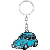 BENDCOKO Car Keychain Compatible with VW Beetle Bug,Metal Key Chain,for VW Beetle Bug Accessories,Enamel Cute Key Chain,Vintage Cartoon Keychain for Car Lovers